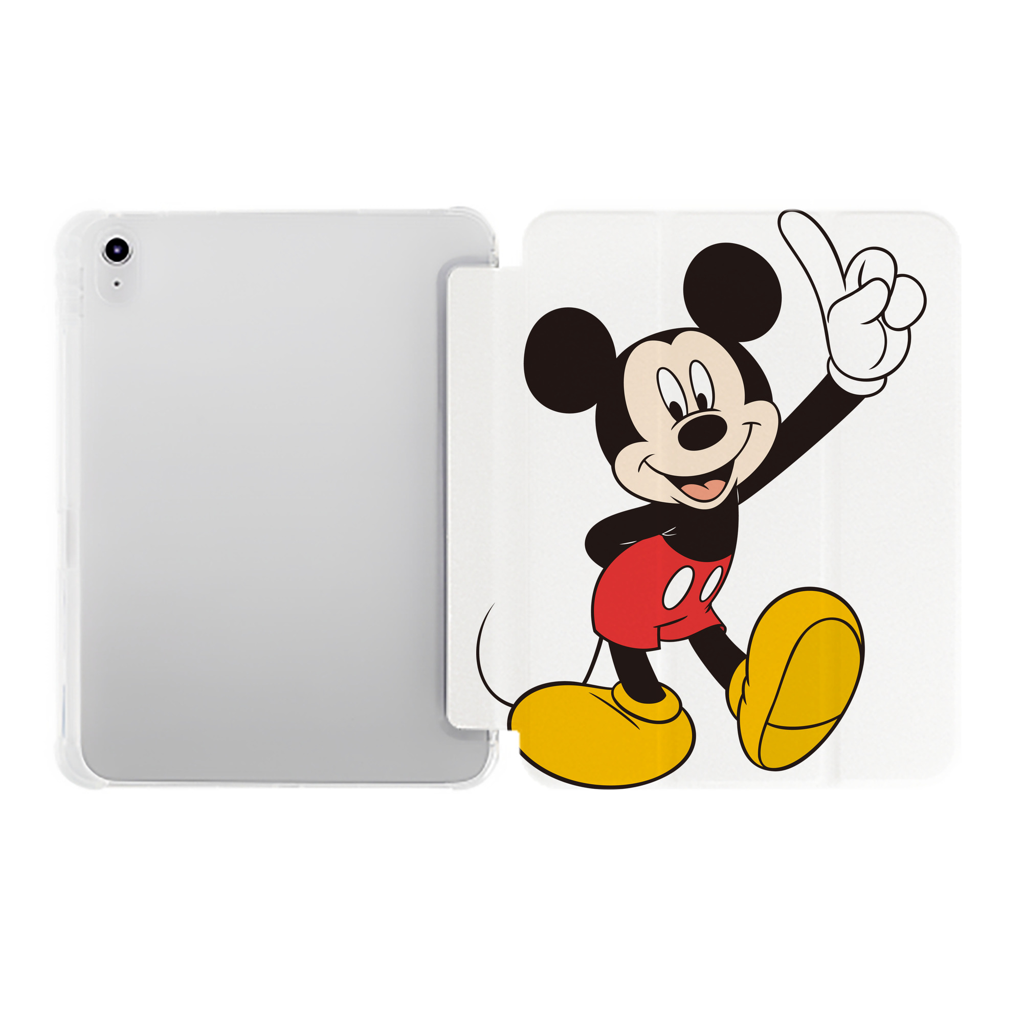 （画像用） ミッキーマウス Mickey Mouse IPad ケース ペン収納付き 三つ折りスタンド PUレザー×シリコン 対応機種9.5/10.5/10.9インチ